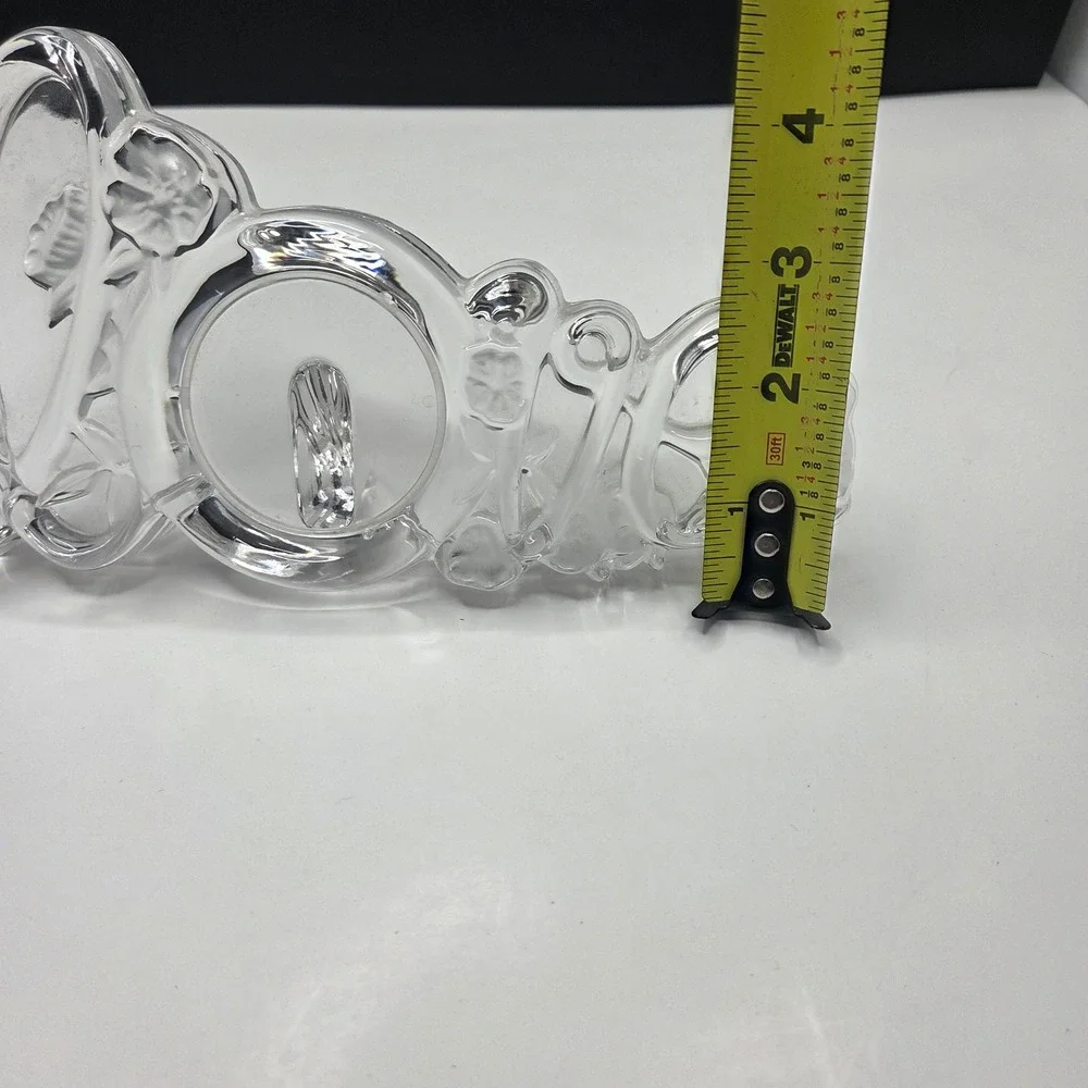 Unbranded Crystal Glass Love Picture Frame Floral Frosted Clear 2